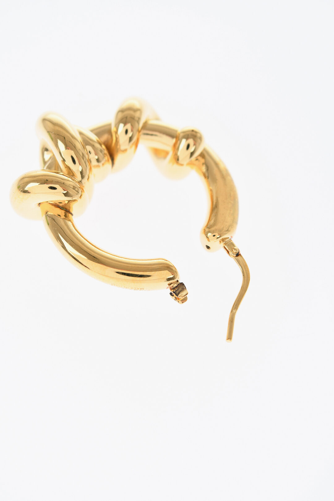 Jil Sander Brass MASSIVE KNOTS Hoop Earrings women - Glamood Outlet