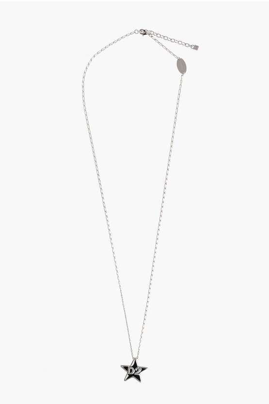 Dsquared2 Brass Necklace With Star-shaped Pendant