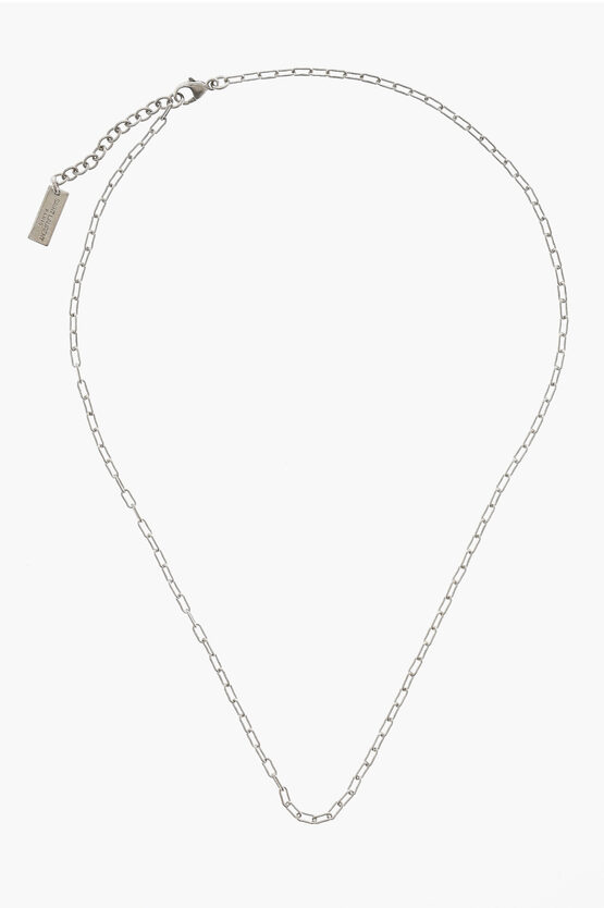 Shop Saint Laurent Brass Silver-effect Necklace