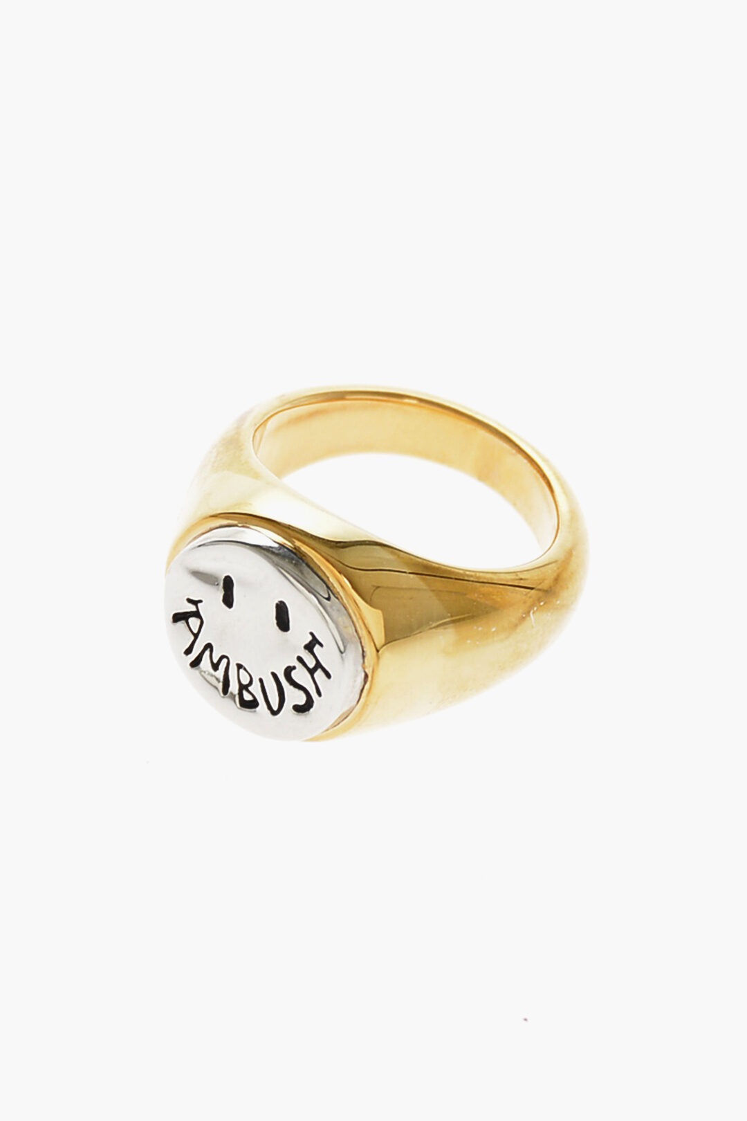 Ambush Brass SMILEY Ring with Engraved Logo women - Glamood Outlet