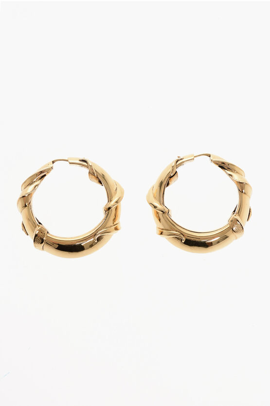 Alexander Mcqueen Brass Snake Hoop Earrings