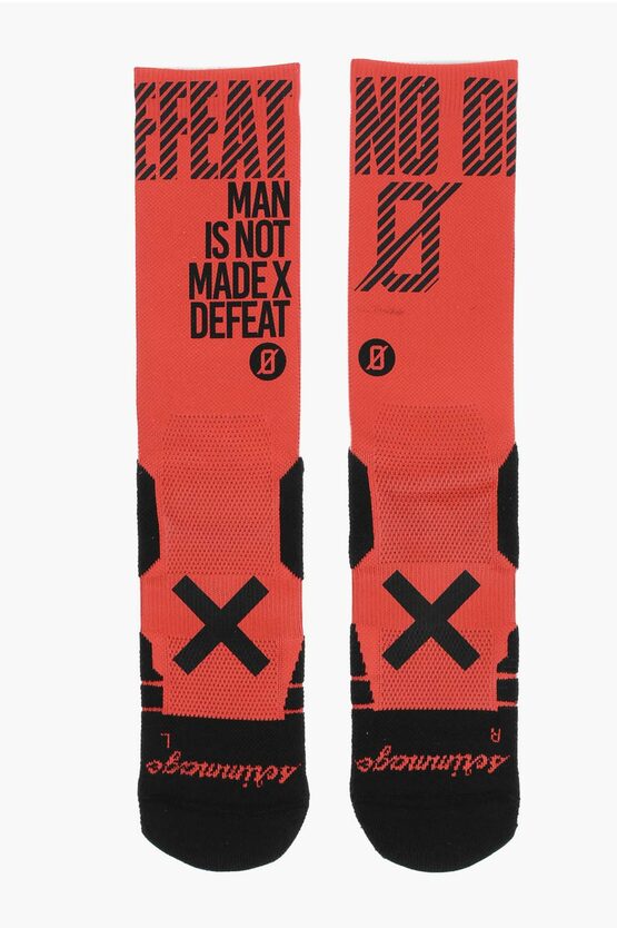 Scrimmage Breathable Printed No Defeat Socks In Red