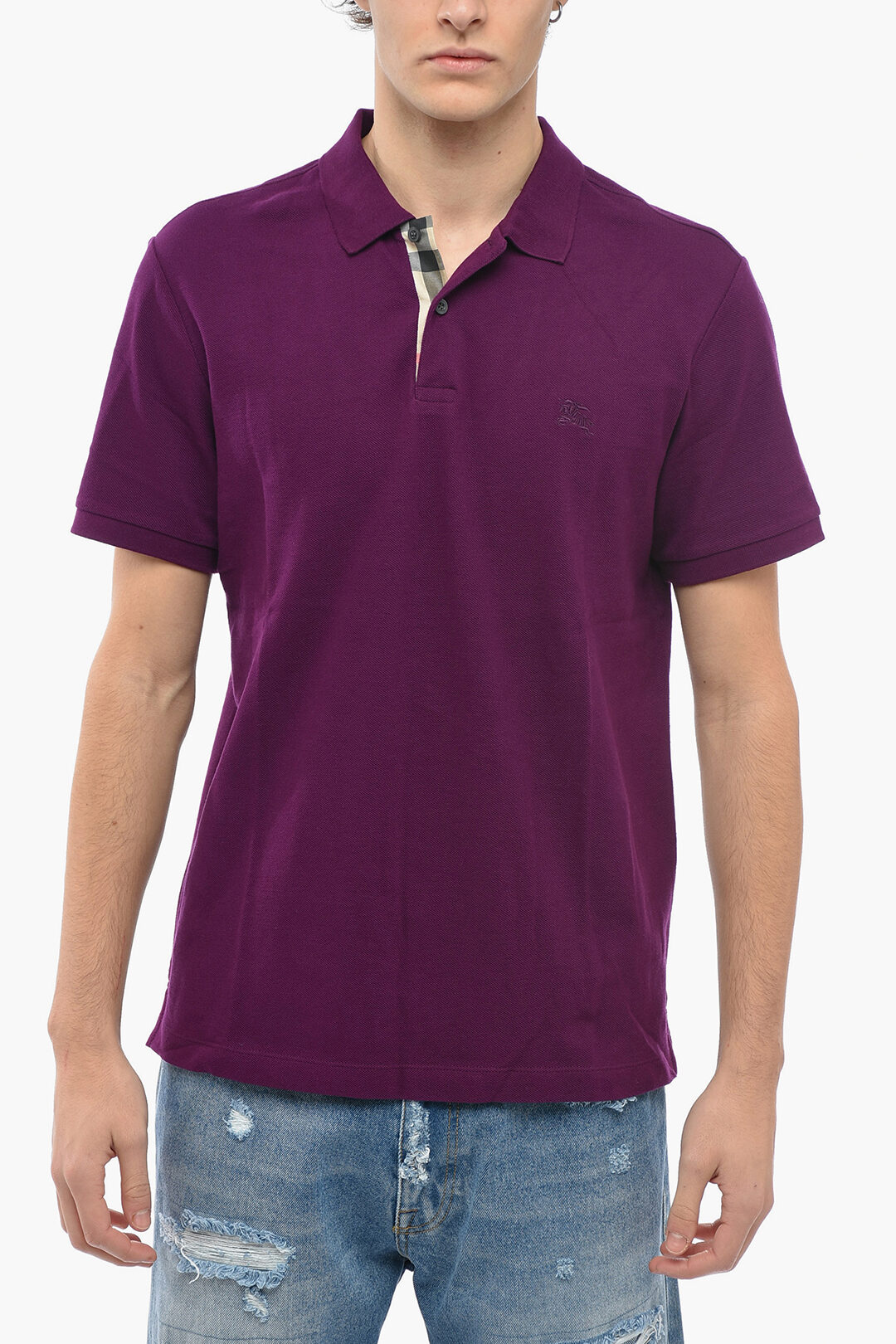 Burberry BRIT Polo in Cotone Piquet con Logo Ricamato uomo - Glamood Outlet