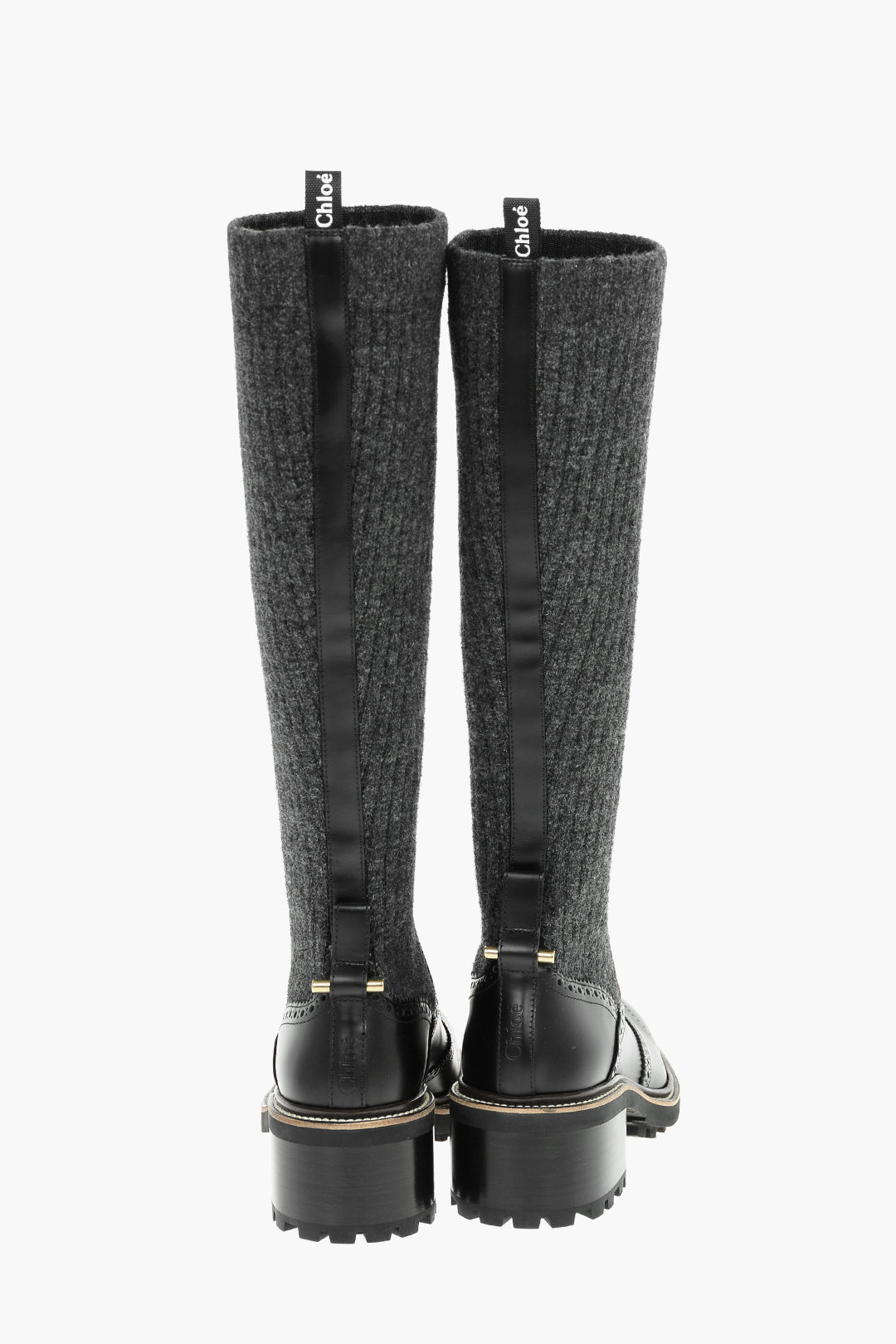 Chloe Brogues Details FRANNE Fabric And Leather High Boots