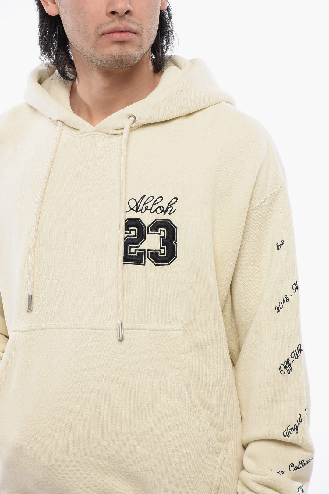 Off-White Brushed Cotton 23 LOGO SKATE Hoodie with