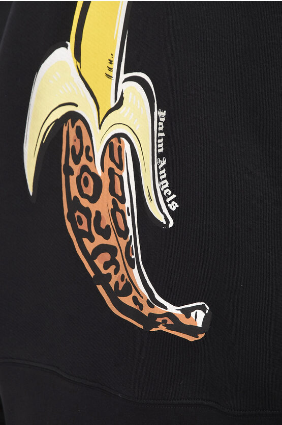 Palm Angels Brushed Cotton BANANA Hoodie men Glamood Outlet