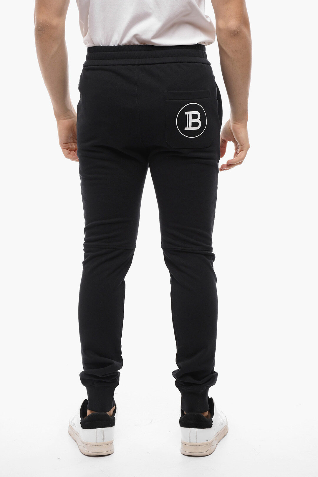 Balmain Brushed Cotton Biker Sweatpants with Logoed Pocket men ...