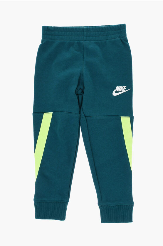 Brushed Cotton Blend Hoodie and Joggers Set with Printed Logo