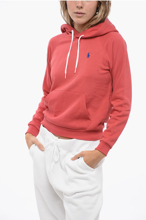 Polo Ralph Lauren Logo-embroidered Cotton-blend Hoodie In Red