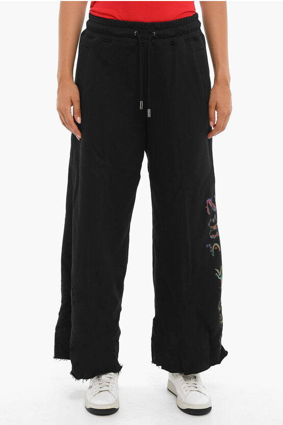 Opening Ceremony Brushed Cotton Boot Cut Printed Joggers In Neutral