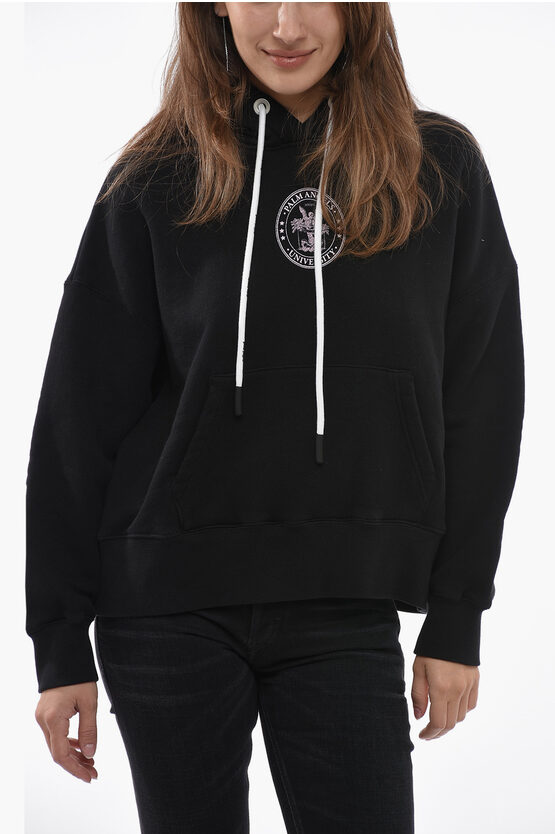 Shop Palm Angels Brushed Cotton College Classic Hoodie