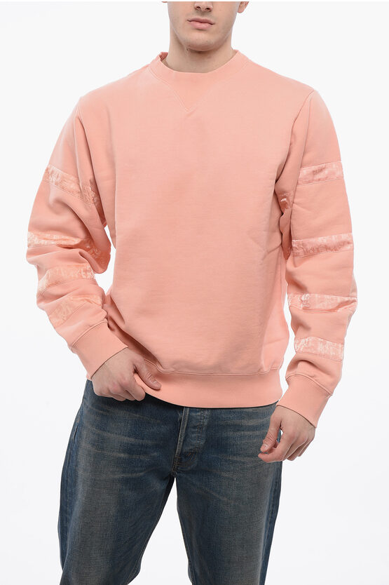 Shop Dior Brushed Cotton Crew Neck Sweatshirt With Monogram Detail