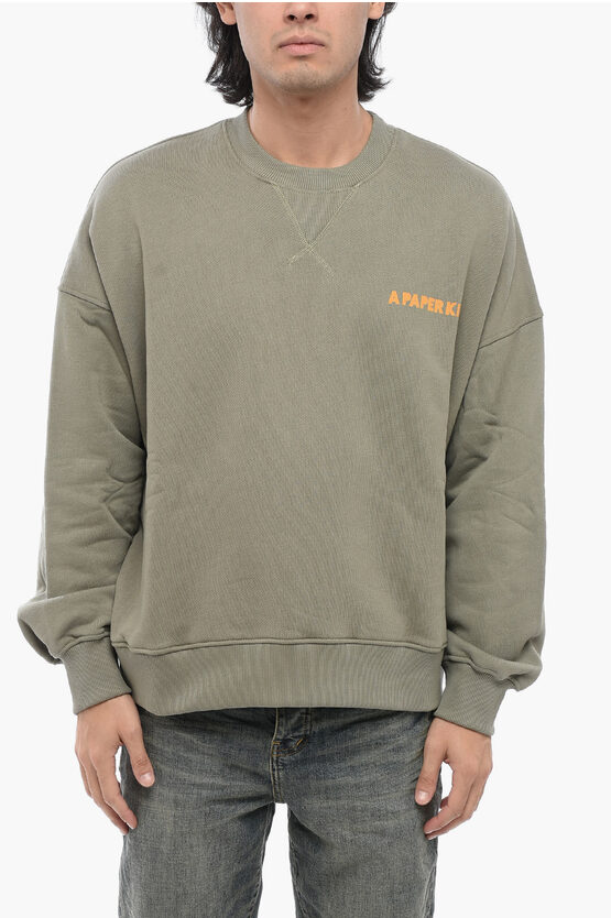 Shop A Paper Kid Brushed Cotton Crew-neck Sweatshirt With Printed Logo