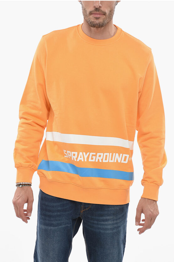 Shop Sprayground Brushed Cotton Crew-neck Sweatshirt