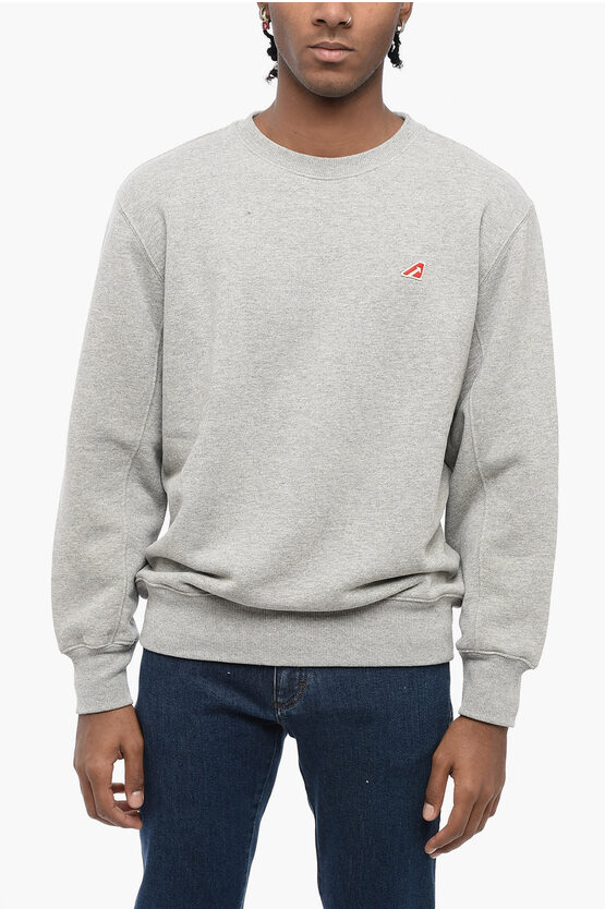 Shop Autry Brushed Cotton Crew-neck Sweatshirt