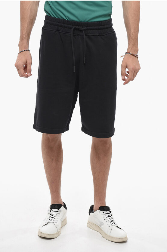 Shop Marcelo Burlon County Of Milan Brushed Cotton Cross Basket Shorts With Embroidery
