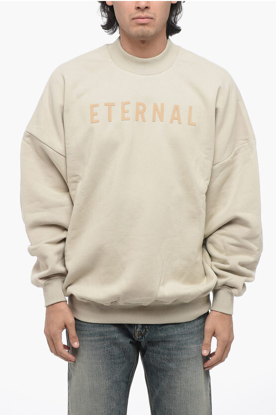 Shop Fear Of God Brushed Cotton Eternal Sweatshirt With Embossed Print