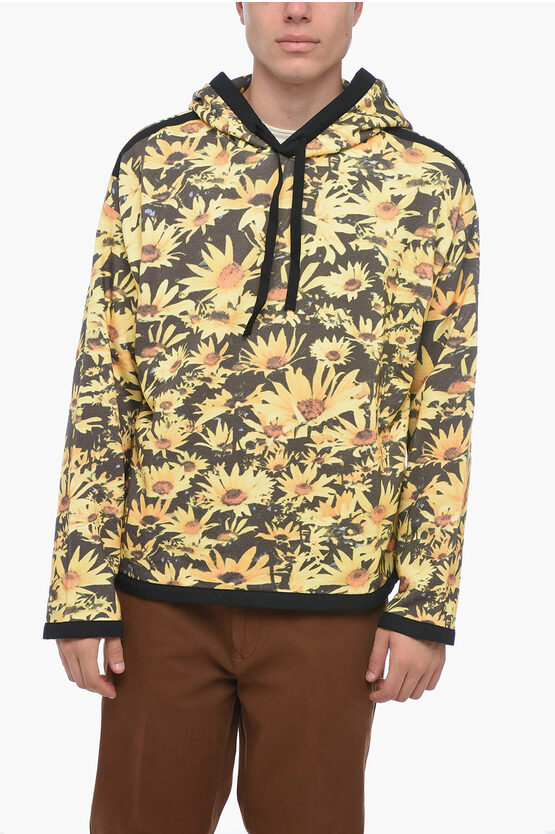 Shop Jil Sander Brushed Cotton Flower Field Hoodie