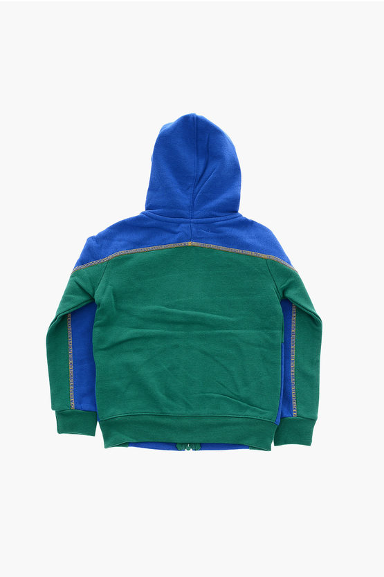 Brushed Cotton Hooded Sweatshirt with Zip Closure