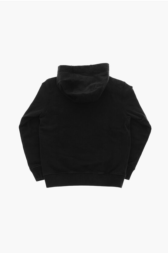 Brushed Cotton Hoodie with Contrasting Logo