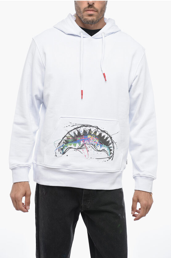 Shop Sprayground Brushed Cotton Hoodie With Contrasting Print