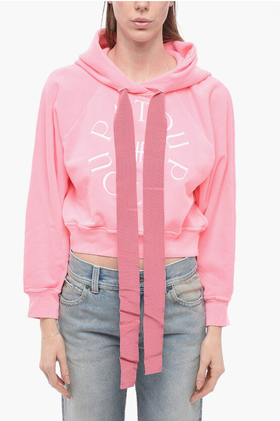 Shop Patou Brushed Cotton Hoodie With Embroidered Logo