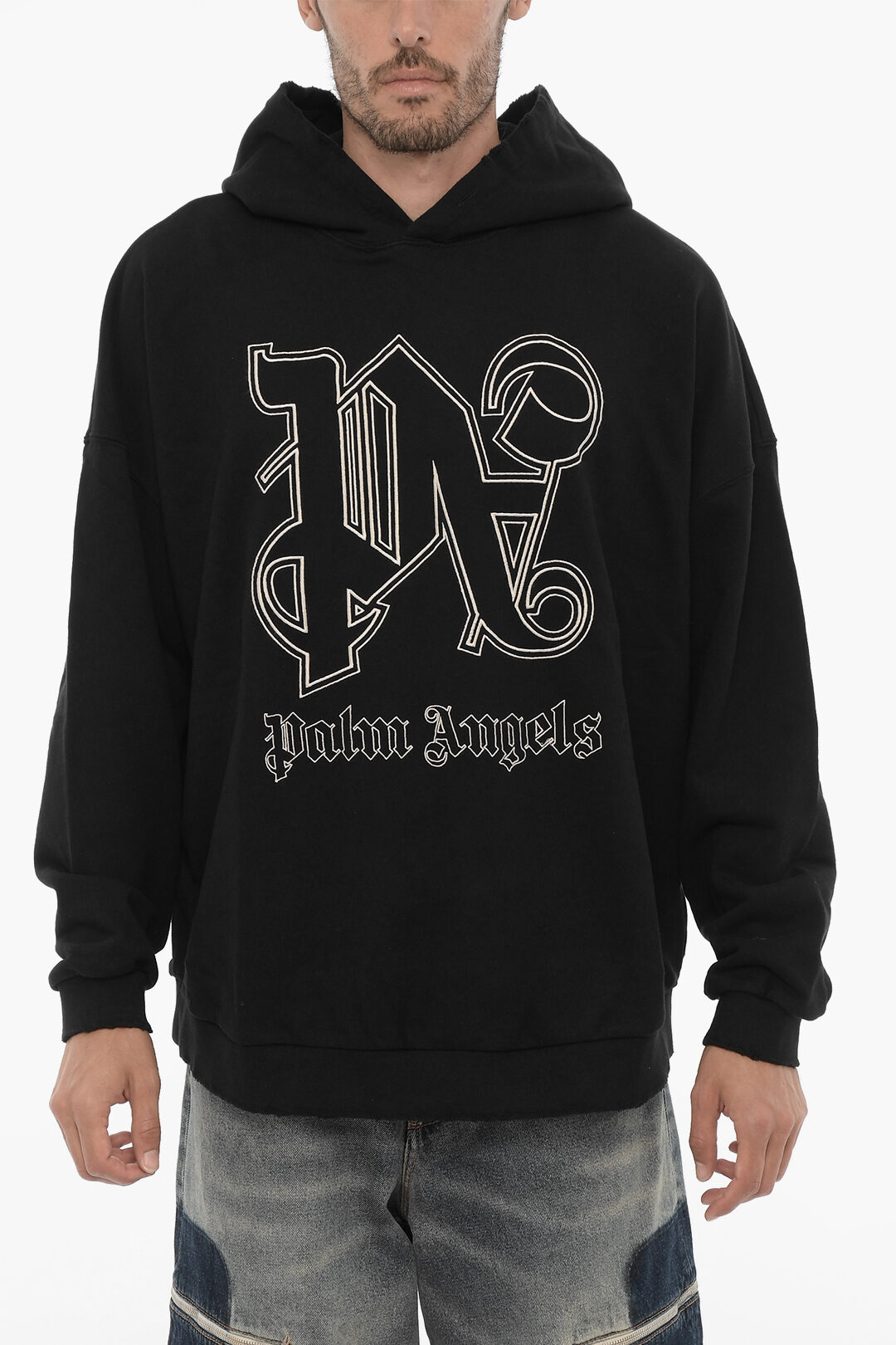 Logo Palm Angel Hoodie Palm Angels Brushed Cotton Hoodie With