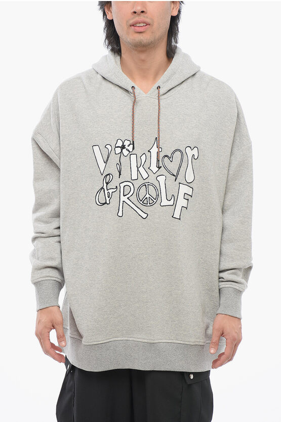Viktor & Rolf Brushed Cotton Hoodie With Embroidered Logo