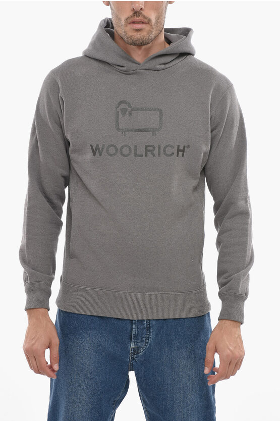 Shop Woolrich Brushed Cotton Hoodie