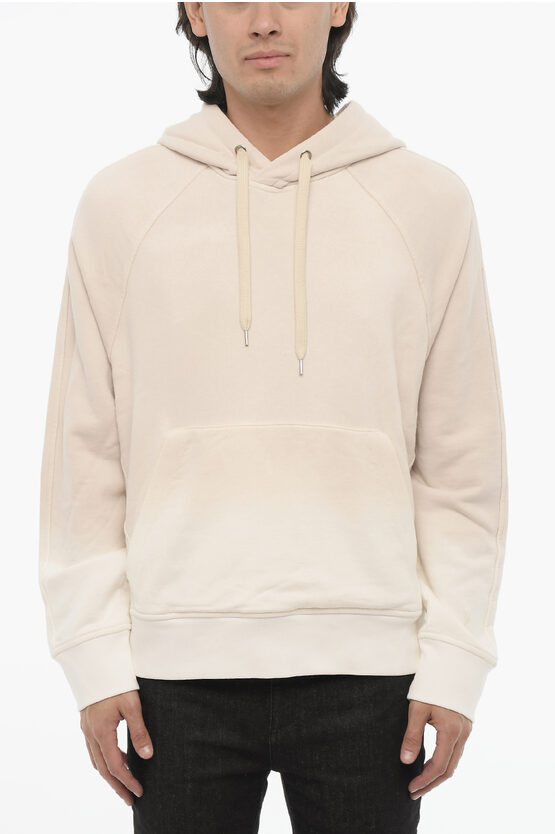 Neil Barrett Brushed Cotton Hoodie In White