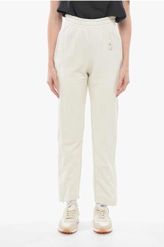 Isabel Marant Brushed Cotton Inayaki Pants With Side Zip In White