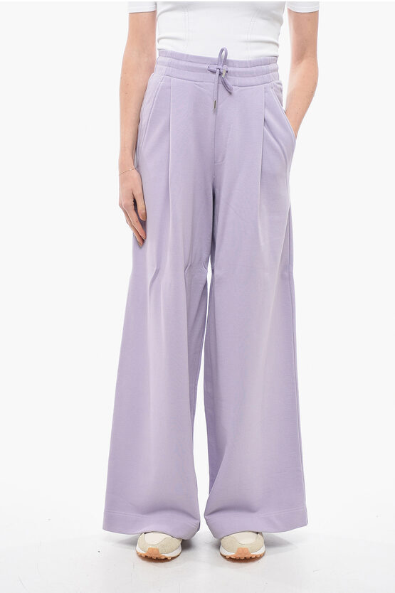 Dries Van Noten Brushed Cotton Jogger Trousers In Purple