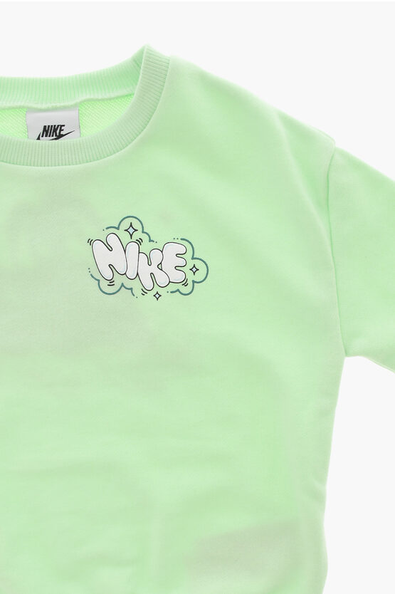 Brushed Cotton Joggers and Crew-neck Sweatshirt Set