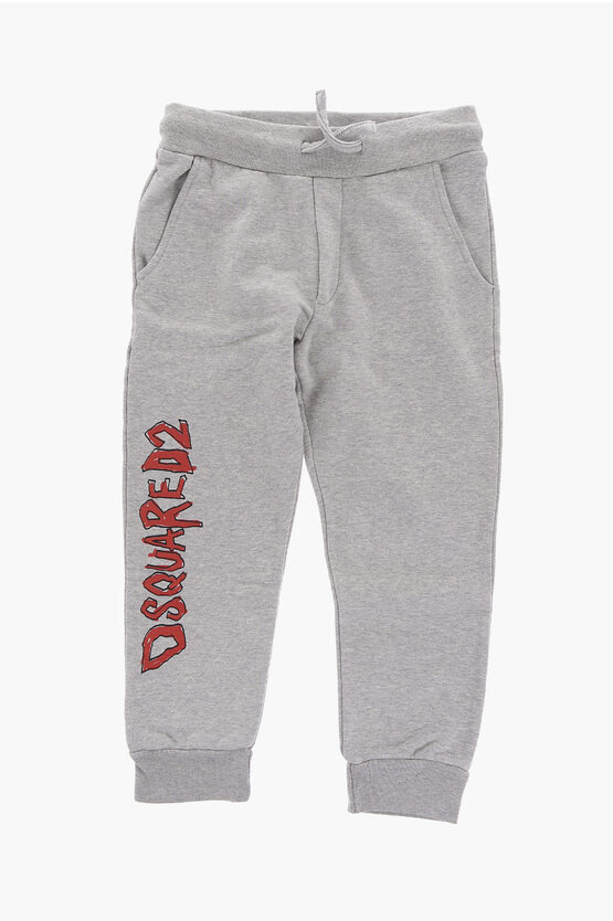 Dsquared2 Brushed Cotton Joggers With 2 Pockets In Black