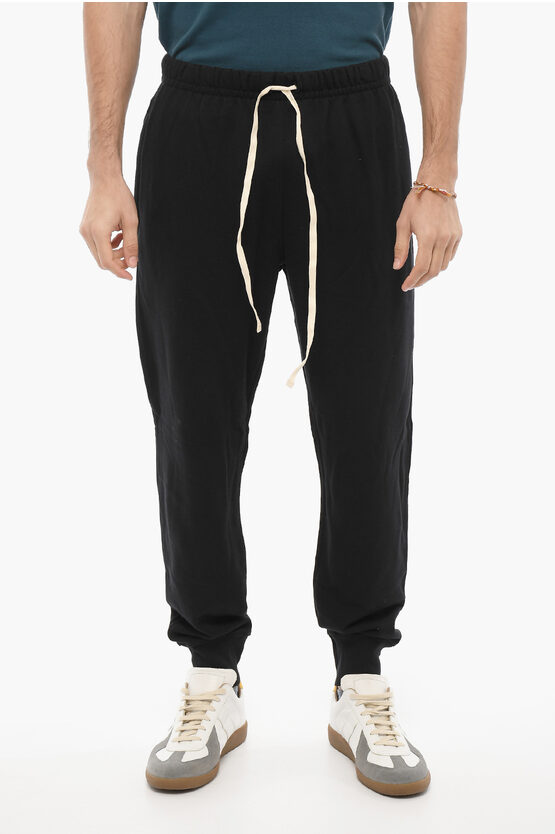 Woolrich Brushed Cotton Joggers With 3 Pockets In Black