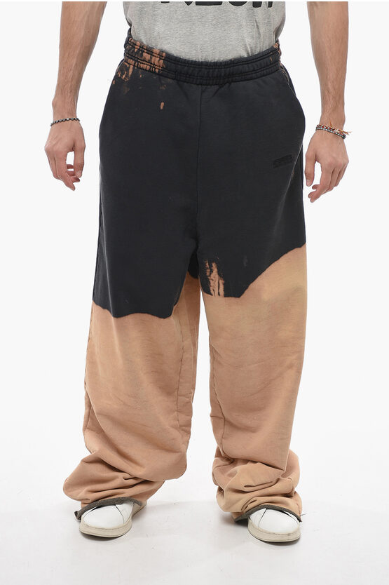 Shop Vetements Brushed Cotton Joggers With Bleached Effect