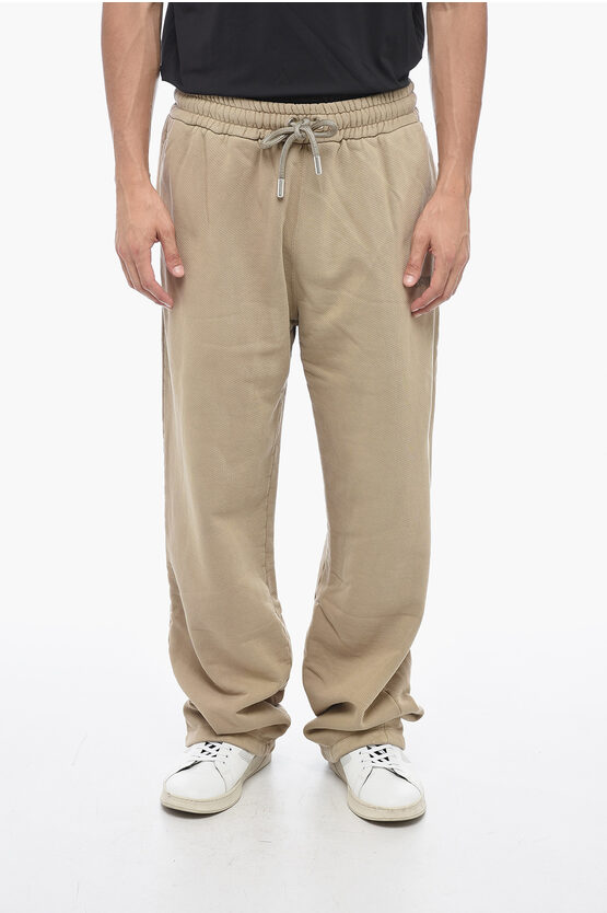 Shop Off-white Brushed Cotton Joggers With Relaxed Fit