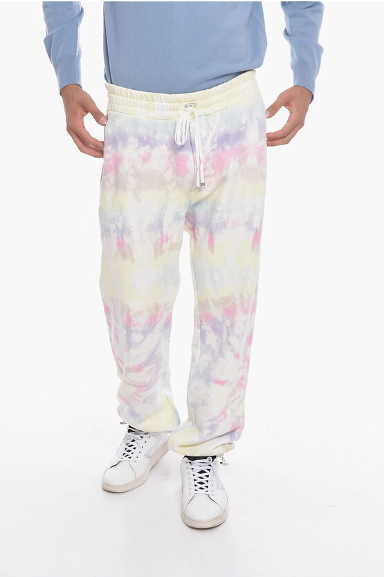Amiri Brushed Cotton Joggers With Tie-dye Effect In Multi