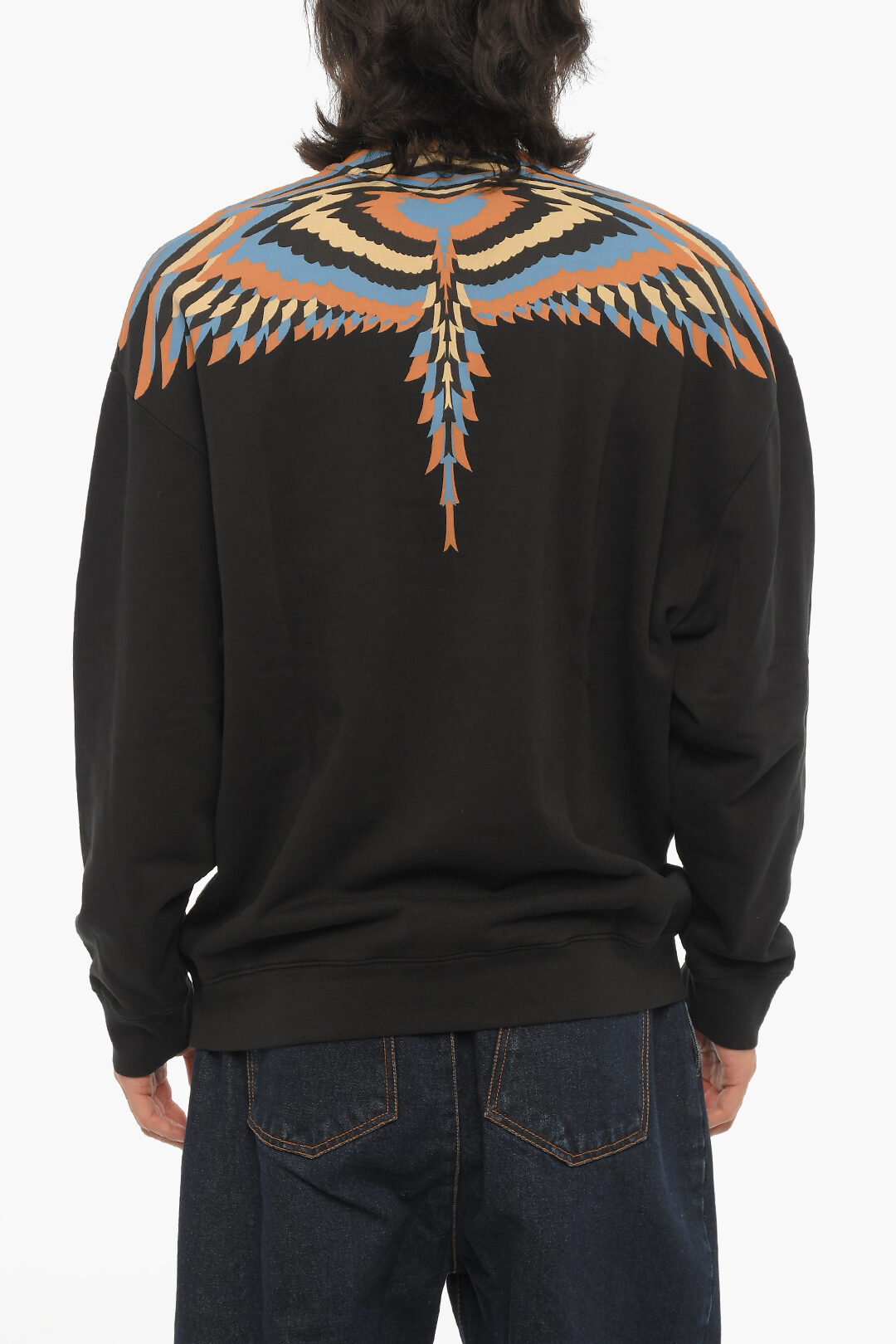 ★Marcelo Burlon★ウィングス クルーネックスウェットシャツ Marcelo Burlon cotton sweatshirt Optical Wings PRM EU