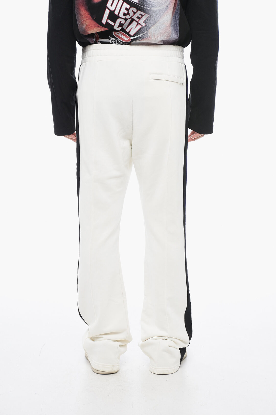 【BAON】Bulkin brushed banding painter strap pants Diesel Brushed Cotton P-ZAMPER Pants With Contrasting Bands