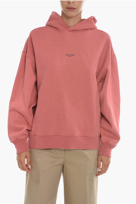Holzweiler Brushed Cotton Paradise Oslo Hoodie In Pink