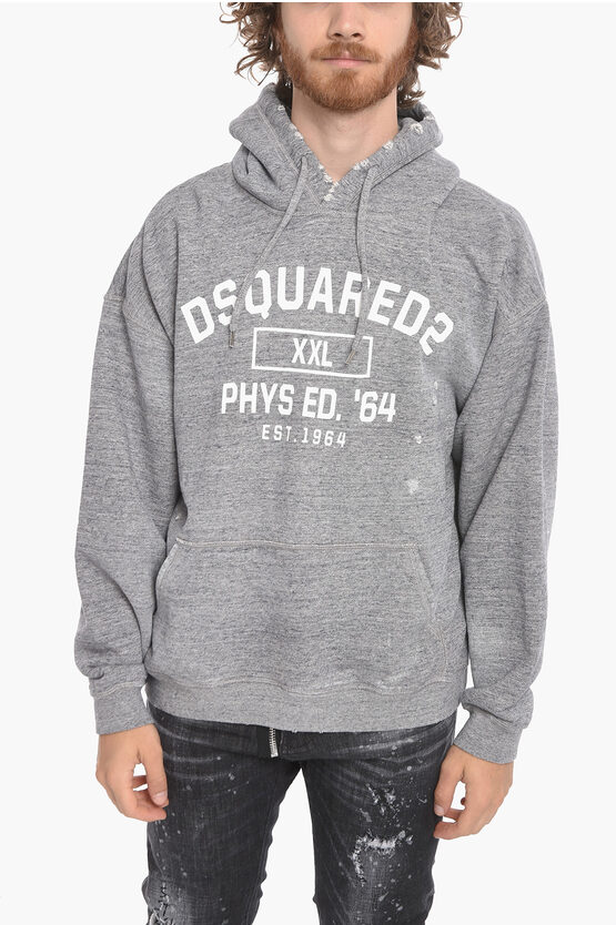 DSQUARED2 BRUSHED COTTON PHYS ED. '64 LIVED-IN HOODIE