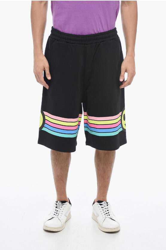 Shop Barrow Brushed Cotton Printed Jogger Shorts