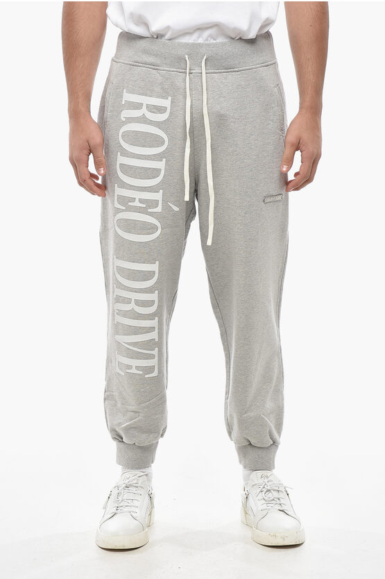 1989 Studio Brushed Cotton Rodéo Sweatpants With Print In Gray