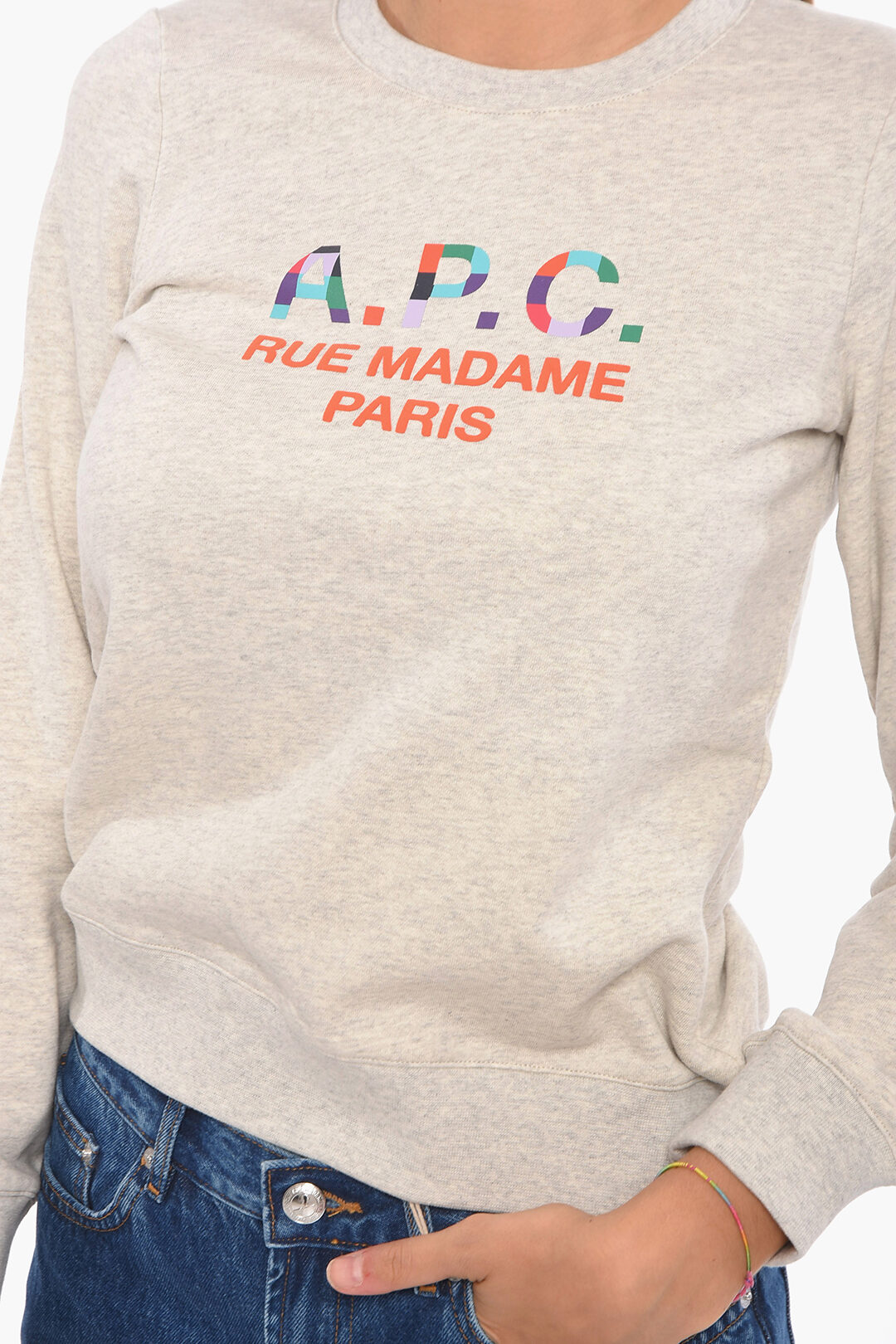 A.P.C. Brushed Cotton RUE MADAME Crew Neck Sweatshirt women