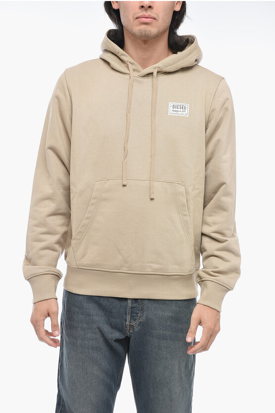 Shop Diesel Brushed Cotton S-ginn-sp Hoodie With Logo Print