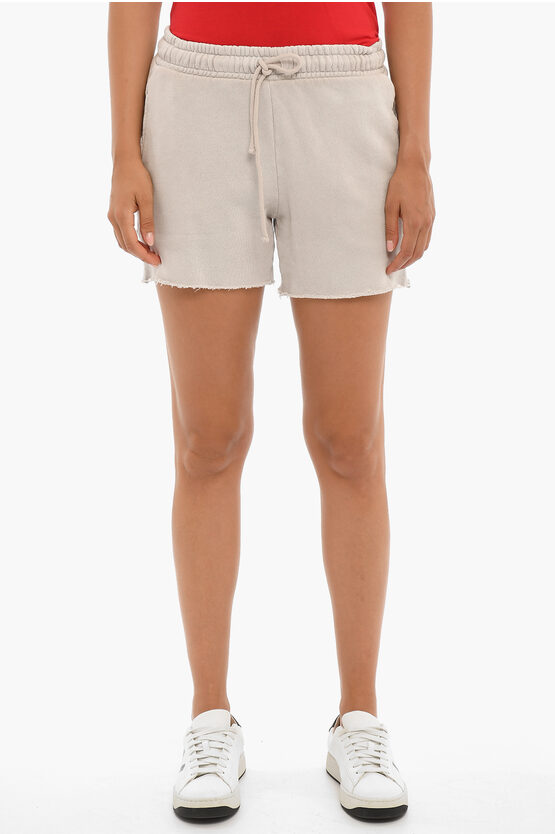 Shop Cotton Citizen Brushed Cotton Shorts With Raw Cut Bottom