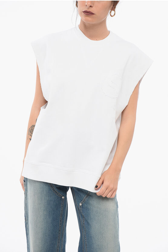 Stella Mccartney Stella Mc Cartney White Cotton Over Vest With Logo