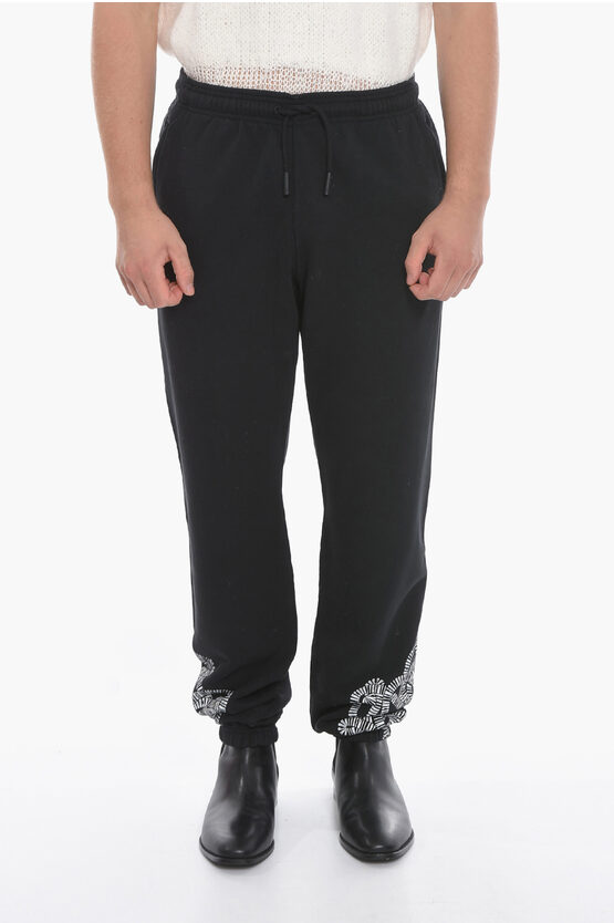 MARCELO BURLON COUNTY OF MILAN BRUSHED COTTON SNAKE WINGS SWEATPANTS