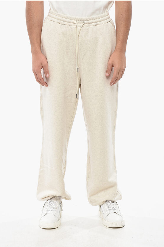 1989 Studio Brushed Cotton Sweatpants With Cuffs And Embroidered Logo In Neutral